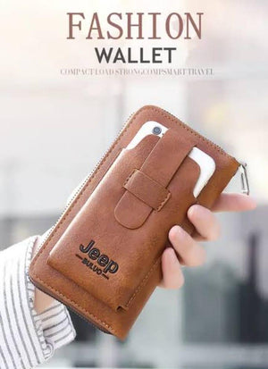 Brown wallet with jeep iogo