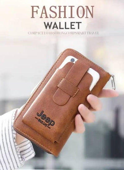 Brown wallet with jeep iogo