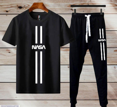 Men's Dri-Fit Printed Tracksuit – 2 Pcs Set | Stylish & Breathable Sportswear